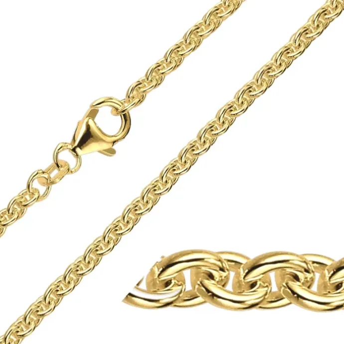 BNH anker rund armbånd i 14 karat guld 21 cm x 3,1 mm