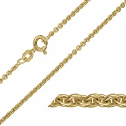 BNH anker rund armbånd i forgyldt sølv 17 cm x 1,8 mm