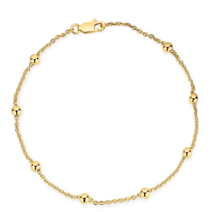 BNH Anker rund armbånd M. kugle i 8 karat guld 18,5 cm x 1,3 mm