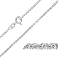 BNH anker rund halskæde i 14 karat hvidguld 55 cm x 2,0 mm