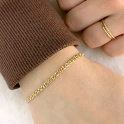 BNH bismarkarmbånd i 14 karat guld 18,5 cm x 3,5 mm
