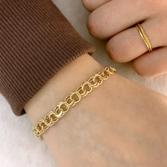 BNH bismarkarmbånd i 8 karat guld 21,0 cm x 6,1 mm