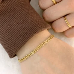 BNH bismarkarmbånd i 8 karat guld 21,0 cm x 3,5 mm