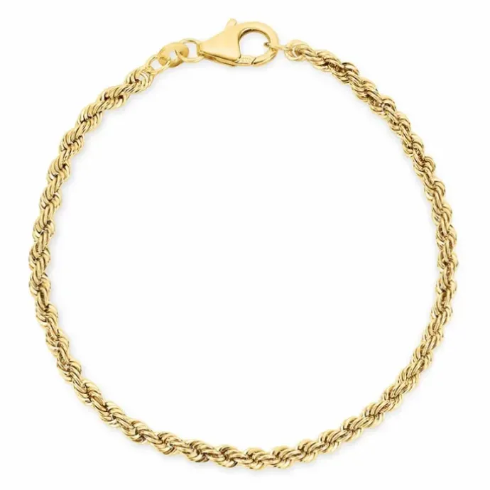 BNH cordelarmbånd i 8 karat guld 18,5 cm x 3,2 mm