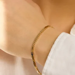 BNH murstenarmbånd i 14 karat guld 18,5 cm x 3,0 mm