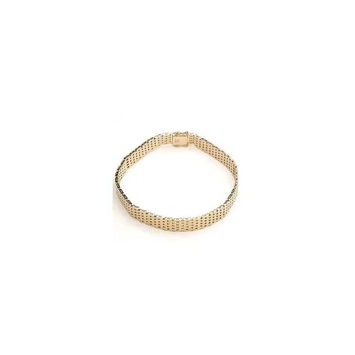 BNH murstenarmbånd i 14 karat guld 21,0 cm x 9,0 mm