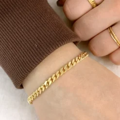 BNH panserarmbånd i 8 karat guld 18,5 cm x 4,7 mm