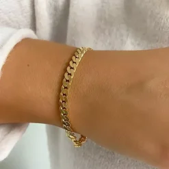 BNH panserarmbånd i forgyldt sølv 17 cm x 5,4 mm