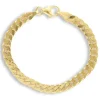 BNH panserarmbånd i forgyldt sølv 18,5 cm x 5,4 mm