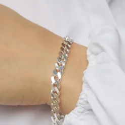 BNH panserarmbånd i sølv 18,5 cm x 6,6 mm