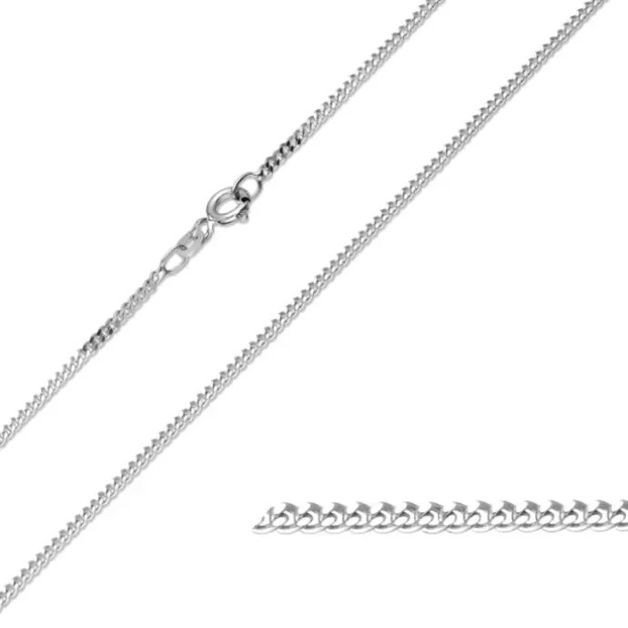 BNH panserkæde i 14 karat hvidguld 42 cm x 1,8 mm