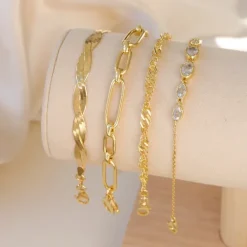 BNH singaporearmbånd i 8 karat guld 18,5 cm x 3,5 mm