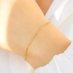 BNH singaporearmbånd i 8 karat guld 17 cm x 1,5 mm