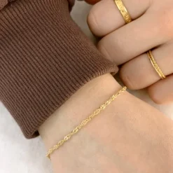 BNH singaporearmbånd i 14 karat guld 21,0 cm x 2,3 mm