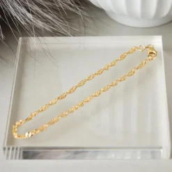 BNH singaporearmbånd i 14 karat guld 21,0 cm x 2,3 mm