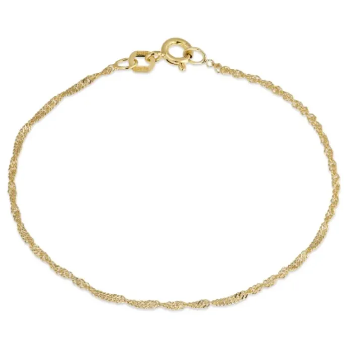 BNH singaporearmbånd i forgyldt sølv 21 cm x 1,5 mm