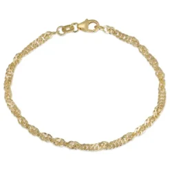 BNH singaporearmbånd i forgyldt sølv 21 cm x 2,9 mm