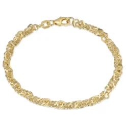 BNH singaporearmbånd i forgyldt sølv 21 cm x 3,5 mm
