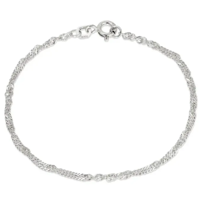 BNH singaporearmbånd i sølv 17 cm x 2,3 mm