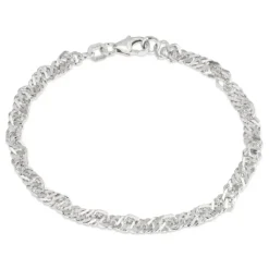 BNH singaporearmbånd i sølv 18,5 cm x 3,5 mm