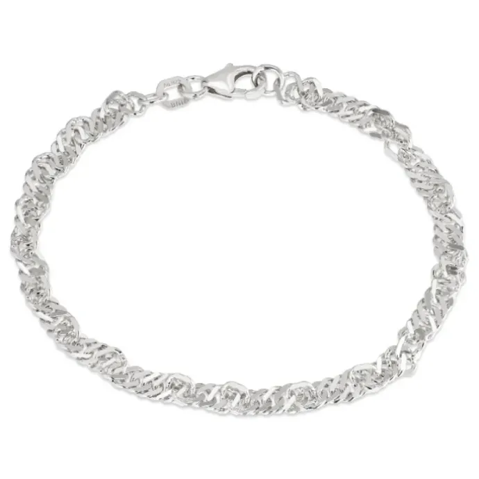 BNH singaporearmbånd i sølv 18,5 cm x 3,5 mm