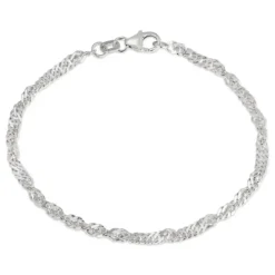 BNH singaporearmbånd i sølv 18,5 cm x 2,9 mm