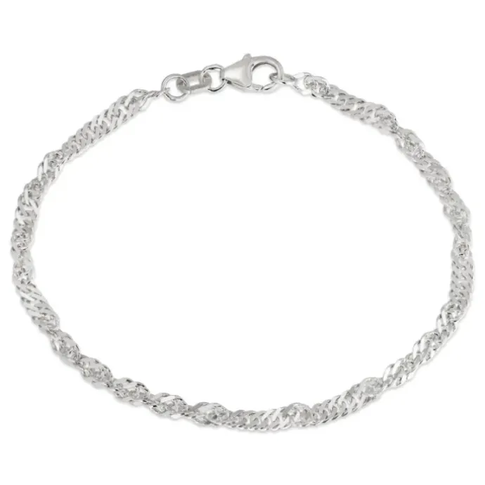 BNH singaporearmbånd i sølv 18,5 cm x 2,9 mm