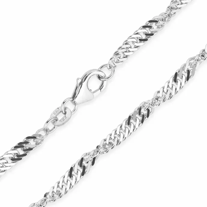 BNH singaporehalskæde i 14 karat hvidguld 55 cm x 2,9 mm