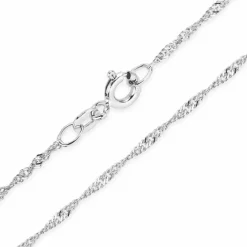 BNH singaporehalskæde i 14 karat hvidguld 40 cm x 1,5 mm