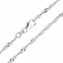 BNH singaporehalskæde i 14 karat hvidguld 60 cm x 2,3 mm