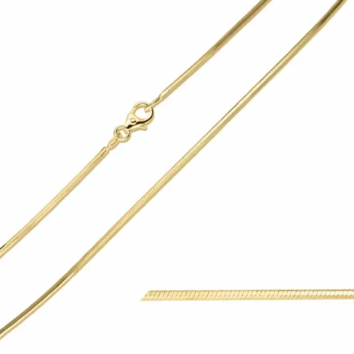 BNH slangekæde i 14 karat guld 38 cm x 1,3 mm