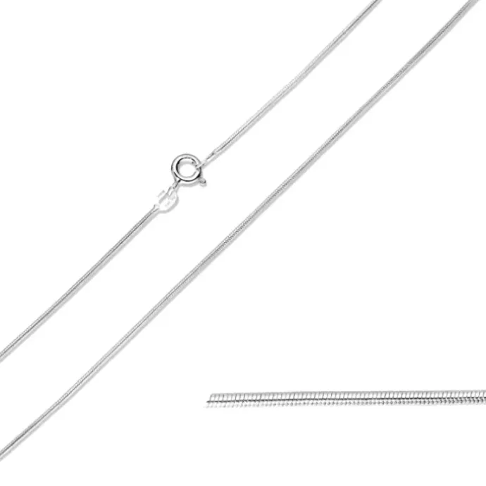 BNH slangekæde i 14 karat hvidguld 38 cm x 0,9 mm