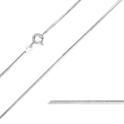BNH slangekæde i 14 karat hvidguld 38 cm x 1,0 mm