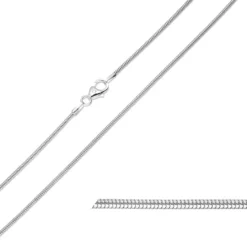 BNH slangekæde i 14 karat hvidguld 50 cm x 1,2 mm