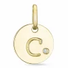 Bogstav C diamant vedhæng i 9 karat guld 0,01 ct