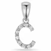 Bogstav c diamant vedhæng i 9 karat hvidguld 0,05 ct