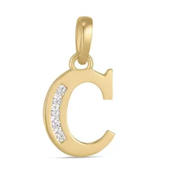 Bogstav C zirkon vedhæng i 9 karat guld