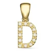 Bogstav D diamant vedhæng i 9 karat guld 0,08 ct