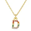 Bogstav D halskæde i forgyldt sølv