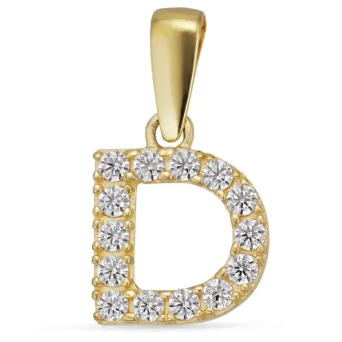 Bogstav D vedhæng i 8 karat guld