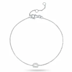 Bogstav D zirkon armbånd i sølv