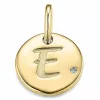 Bogstav e diamantvedhæng i 9 karat guld 0,01 ct