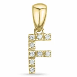 Bogstav F diamant vedhæng i 9 karat guld 0,061 ct