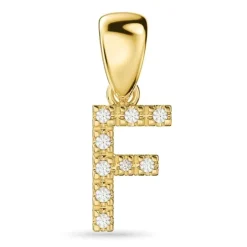 Bogstav F diamant vedhæng i 9 karat guld 0,06 ct