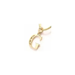 Bogstav G vedhæng i 14 karat guld 0,03 ct