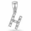 Bogstav h diamant vedhæng i 9 karat hvidguld 0,05 ct