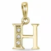 Bogstav h diamant vedhæng i 9 karat guld 0,02 ct