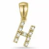 Bogstav h diamant vedhæng i 9 karat guld 0,05 ct