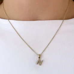 Bogstav N diamant vedhæng i 9 karat guld 0,088 ct