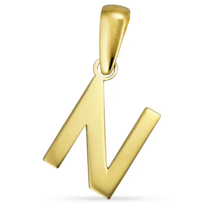 Bogstav N vedhæng i 8 karat guld